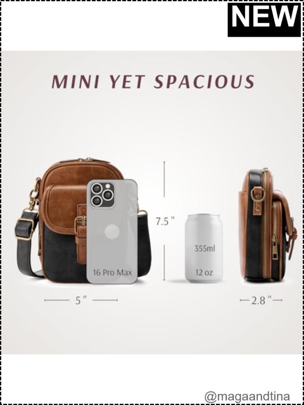 Vintage Mini Crossbody Phone Purse for Women, Vegan Leather Wallet Pouch with - Picture 2 of 6